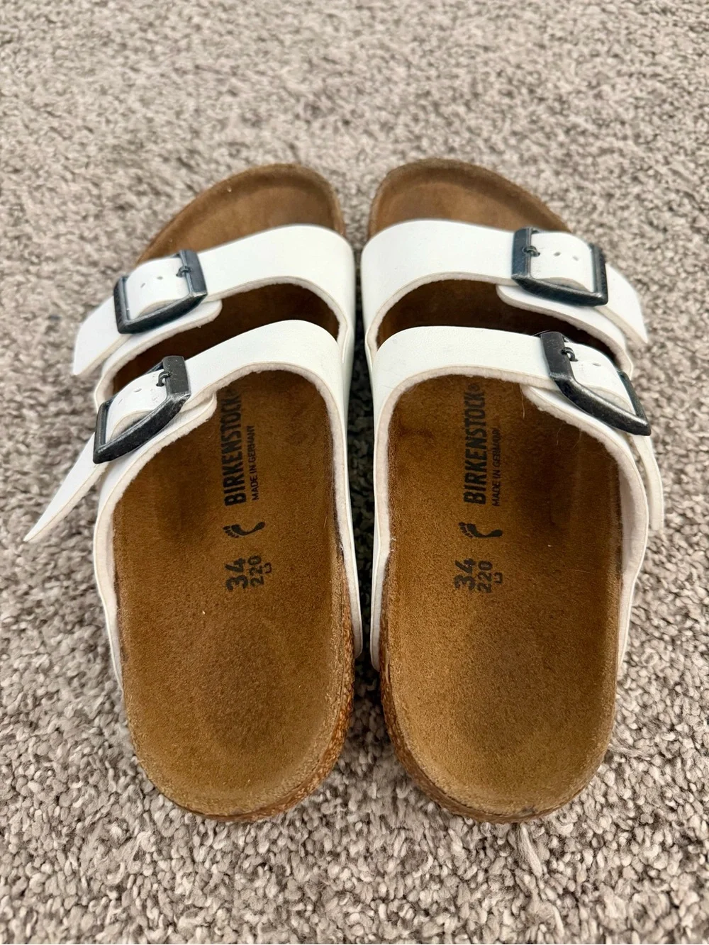 Birkenstock White Two-Buckle Kids Sandals